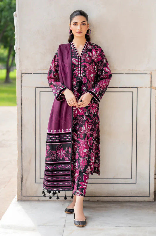 Baroque Unstitched Digital Printed Winter 3 Piece Suit