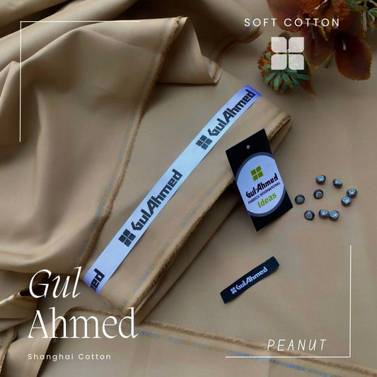 Gul Ahmed Shanghai Soft Cotton Unstitched Suit for Men's