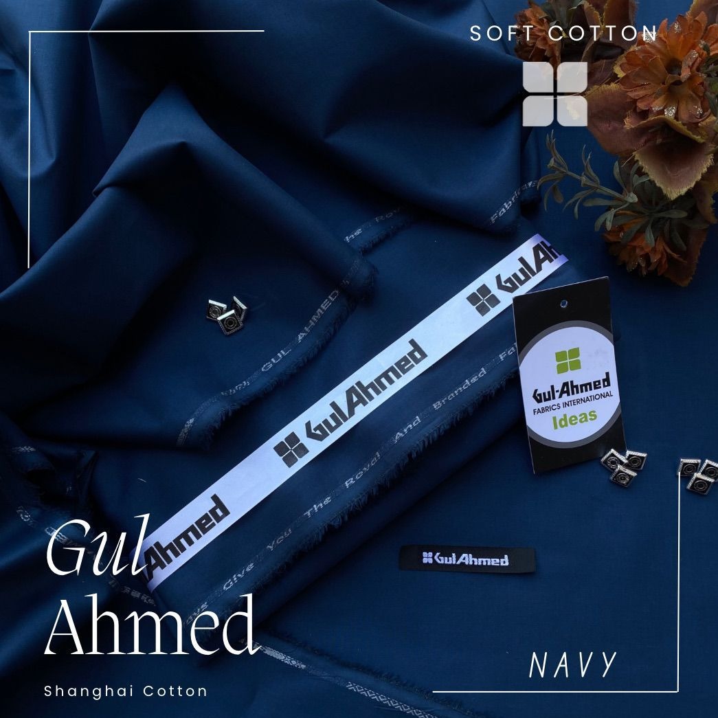 Gul Ahmed Shanghai Soft Cotton Unstitched Suit for Men's