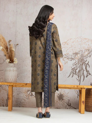 Edenrobe Unstitched Digital Printed Winter 3 Piece Suit