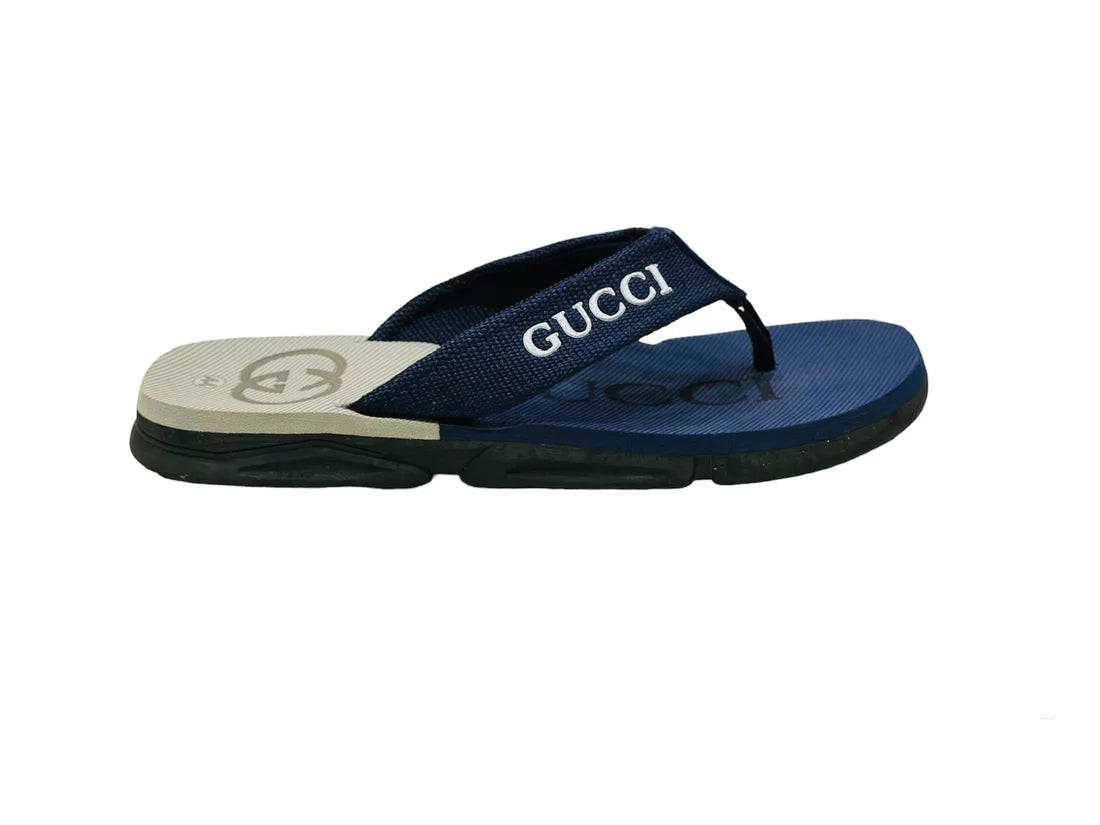 Premium Extra Soft Blue G-U-C-C-I Cross Slippers