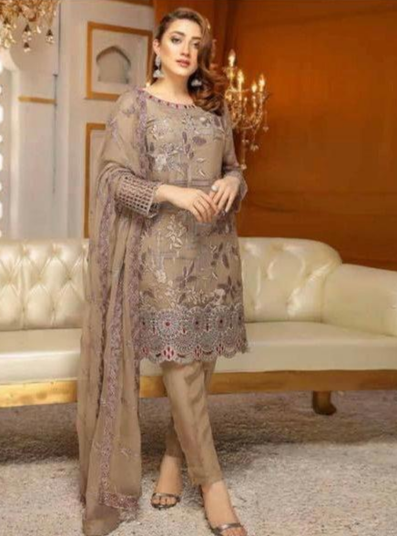 Ramsha Luxury Lawn Collection- 3PC Unstitched Embroidered Suit