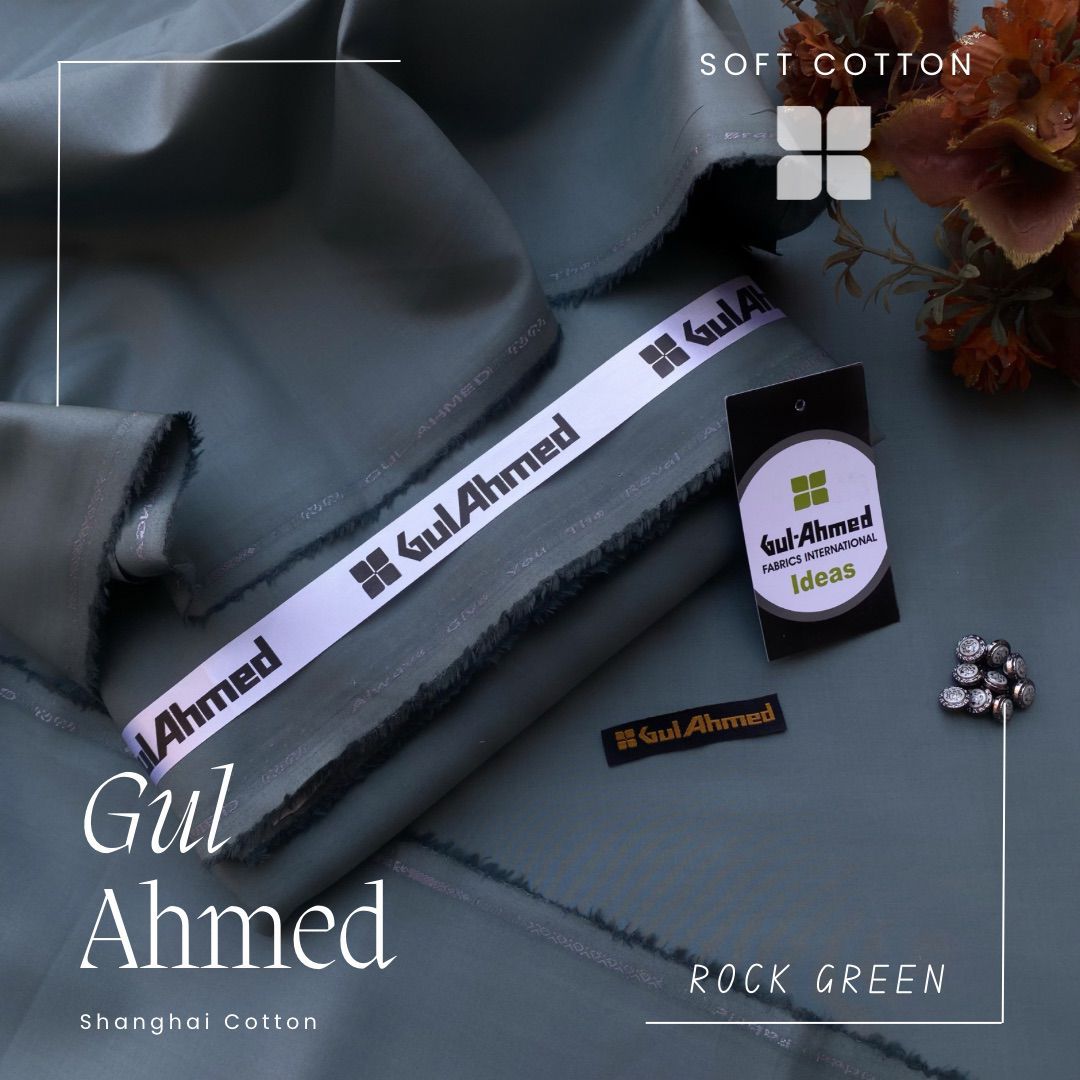 Gul Ahmed Shanghai Soft Cotton Unstitched Suit for Men's