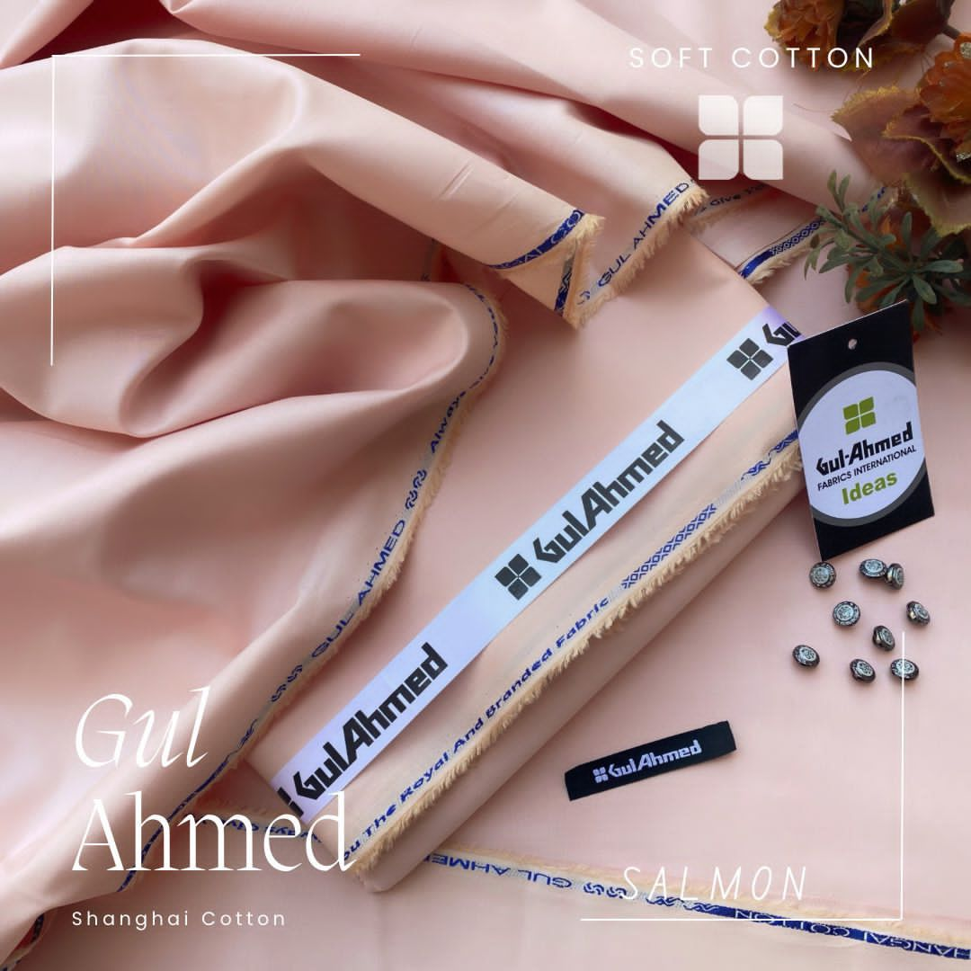 Gul Ahmed Shanghai Soft Cotton Unstitched Suit for Men's