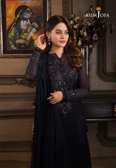 ASIM JOFA EMBROIDERED CHIFFON 3 PCS SUIT-AJIM-04