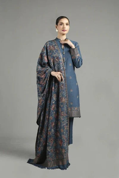 Bareeze Embroidered Dhanak Suit Unstitched 3 Piece