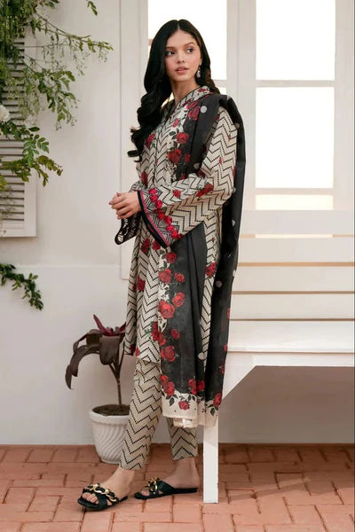 Baroque Unstitched Digital Printed  3 Piece Suit