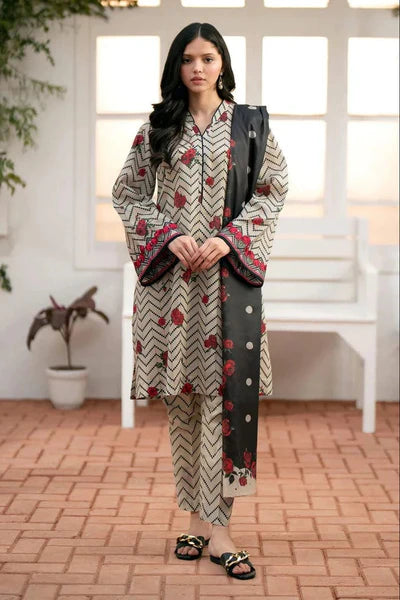 Baroque Unstitched Digital Printed  3 Piece Suit