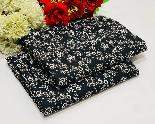 Floral Print Cotton Unstitched 2 PC Suit