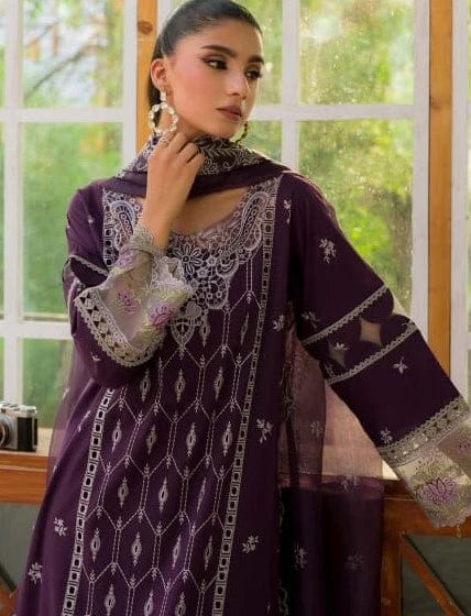 Mahnur Embroidered Dhanak Suit Unstitched 3 Piece - Luxury Collection