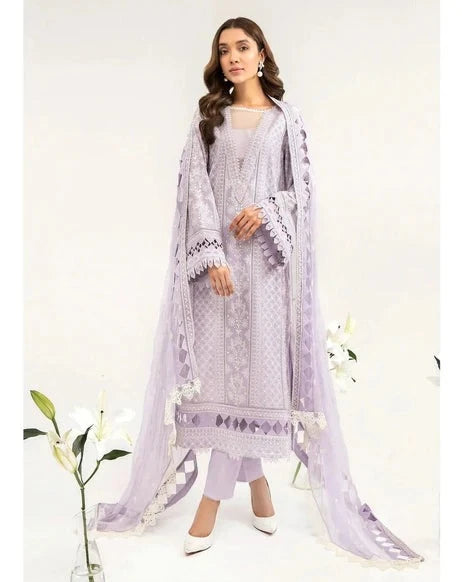 Maria B Lawn Embroidered Dress-3 Piece Unstitched Suit-LF-411-S