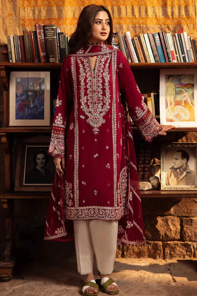 Zaha Embroidered Dhanak Suit Unstitched 3 Piece