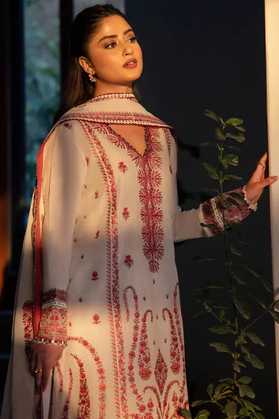 Zaha Embroidered Dhanak Suit Unstitched 3 Piece - Luxury Collection