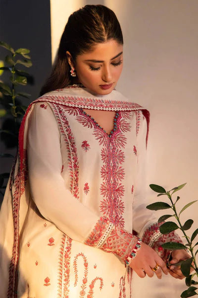 Zaha Embroidered Dhanak Suit Unstitched 3 Piece - Luxury Collection